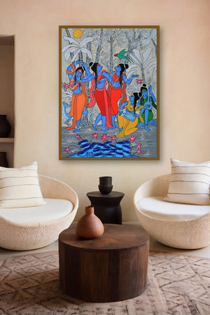 Celebration (A Divine Performance) by artist Chetan Katigar displayed in a Minimalist gallery