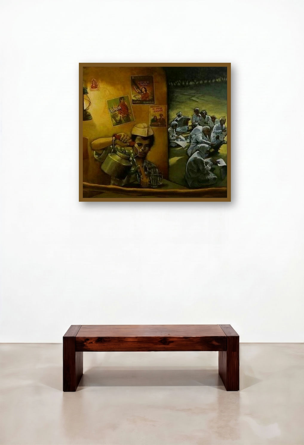 Chaiwala Series 2 (A Moment of Tranquility) by artist Vijay Gille displayed in a Eclectic Study