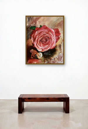 Childhood (Budding Joy) by artist Dr Uday Bhan displayed in a Rustic Penthouse