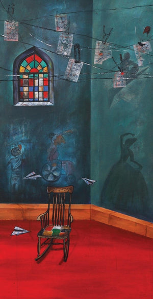 Still-life acrylic painting titled 'Childhood Memories', 36x18 inches, by artist Isha Bawiskar on Canvas
