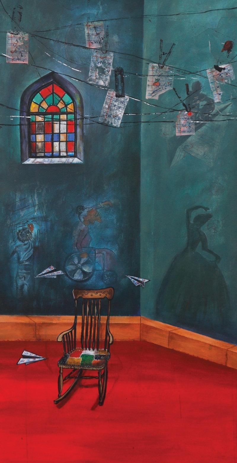 Still-life acrylic painting titled 'Childhood Memories', 36x18 inches, by artist Isha Bawiskar on Canvas