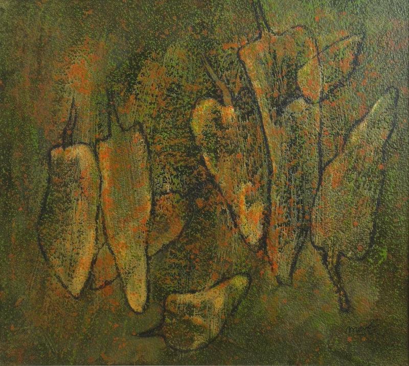 Food acrylic painting titled 'Chillies', 9x8 inches, by artist Mahendra Parmar on Paper