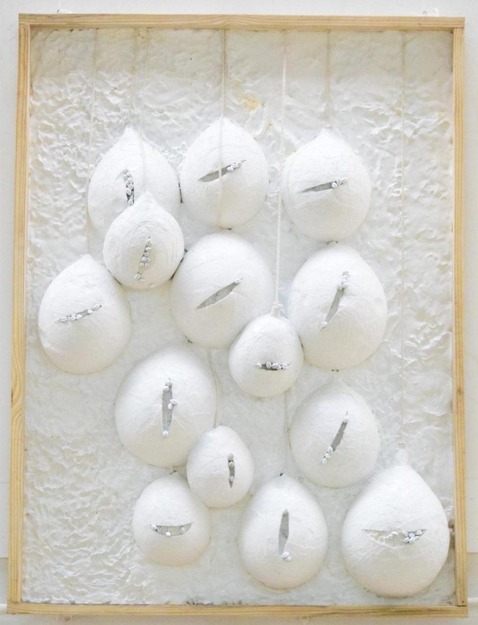 Lifestyle sculpture titled 'Circle Of Life', 48x36x3 inches, by artist Navjot Sohal on Dental Plaster