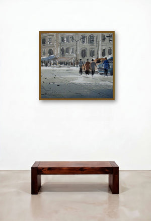 City Life (City Rhythm) by artist Jiaur Rahman displayed in a Rustic Hallway