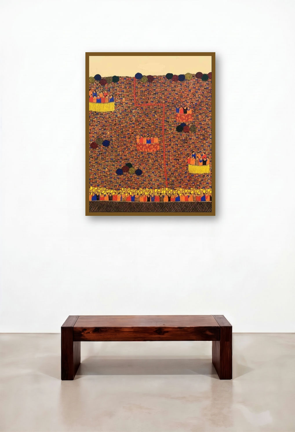 Cityscape 3 (A Collective Gathering) by artist Rama Krishna V displayed in a Coastal Lounge