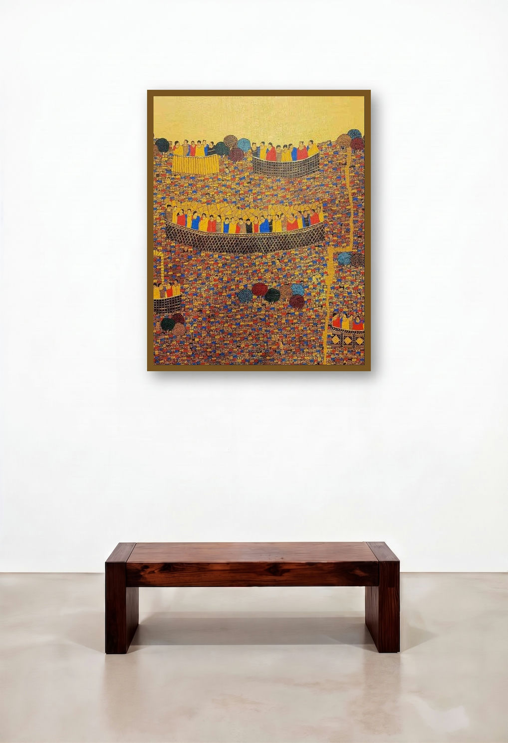 Cityscape 4 (A Collective Journey) by artist Rama Krishna V displayed in a Designer Bedroom