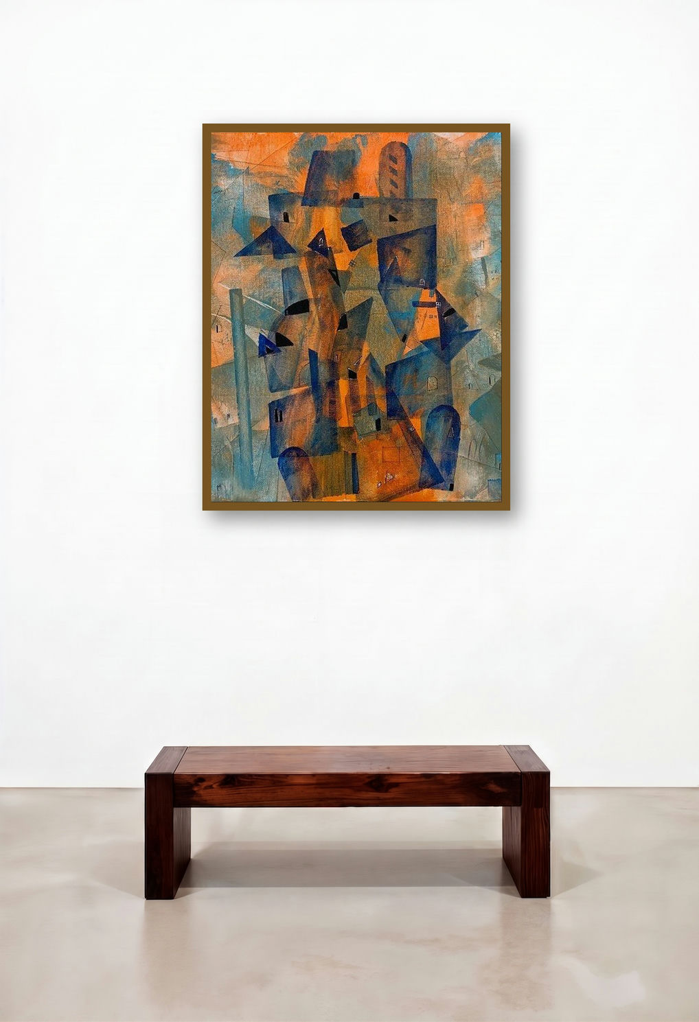 Cityscape Abstract (Cityscape Dreams) by artist Amit Pithadia displayed in a Classic Hotel Suite