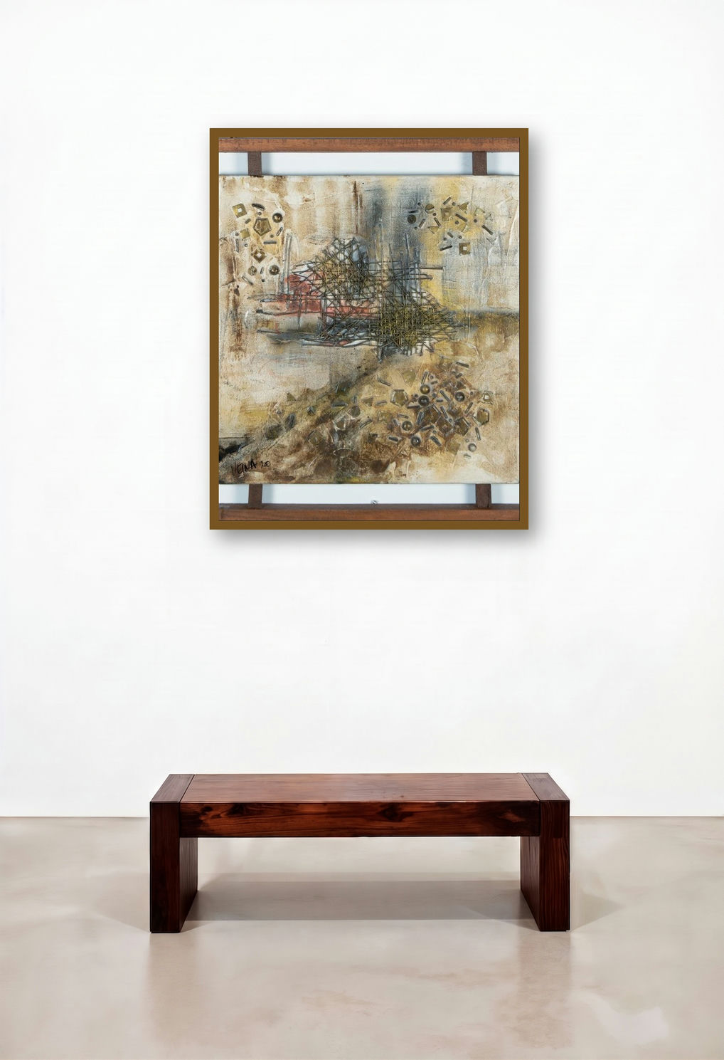 Cityscape (Intersections) by artist Veena Advani displayed in a Designer Home Office