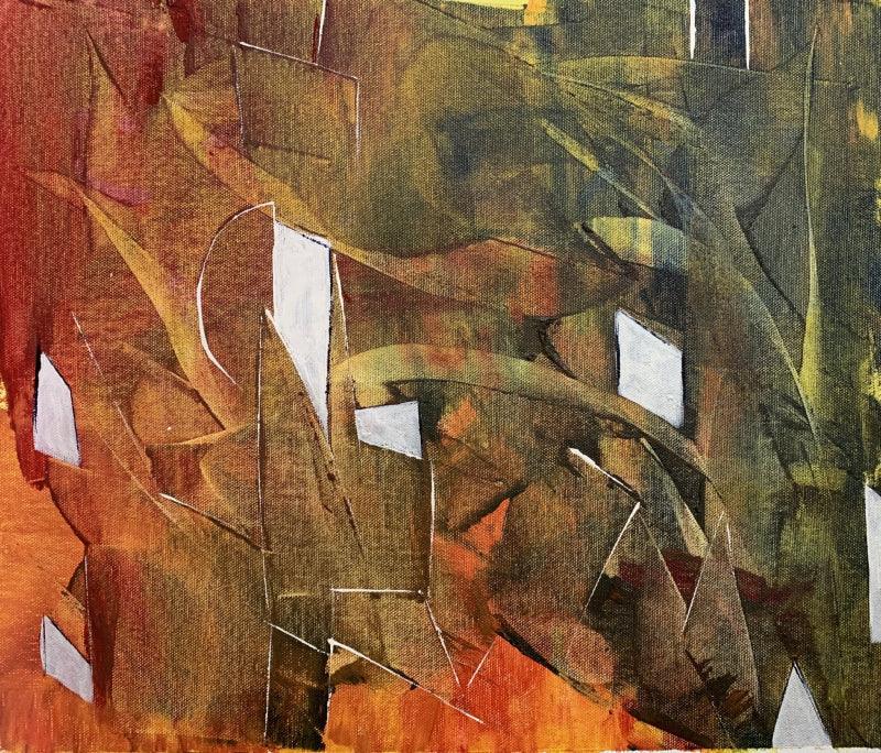 Cityscape acrylic painting titled 'Cityscape', 17x20 inches, by artist Amit Pithadia on Canvas