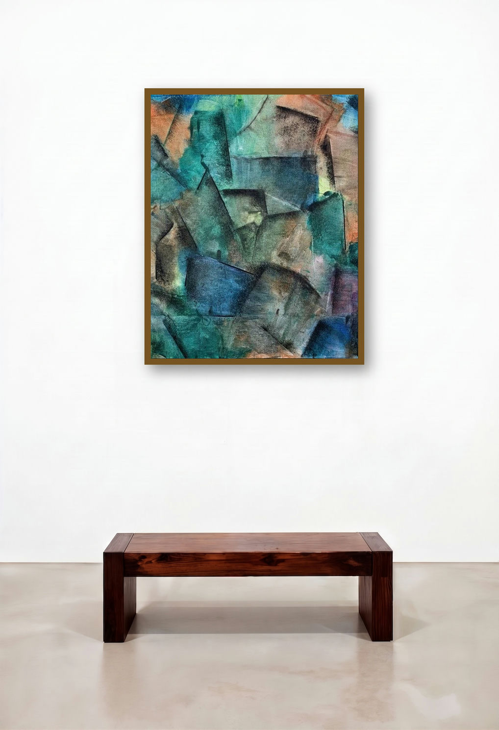 Cityscape (Interplay of Forms) by artist Amit Pithadia displayed in a Luxury Library