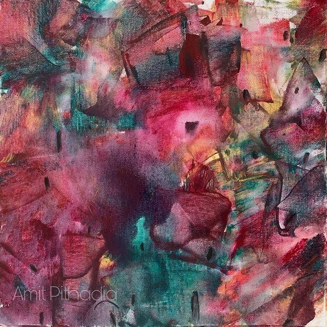 Cityscape acrylic painting titled 'Cityscape', 16x16 inches, by artist Amit Pithadia on Canvas