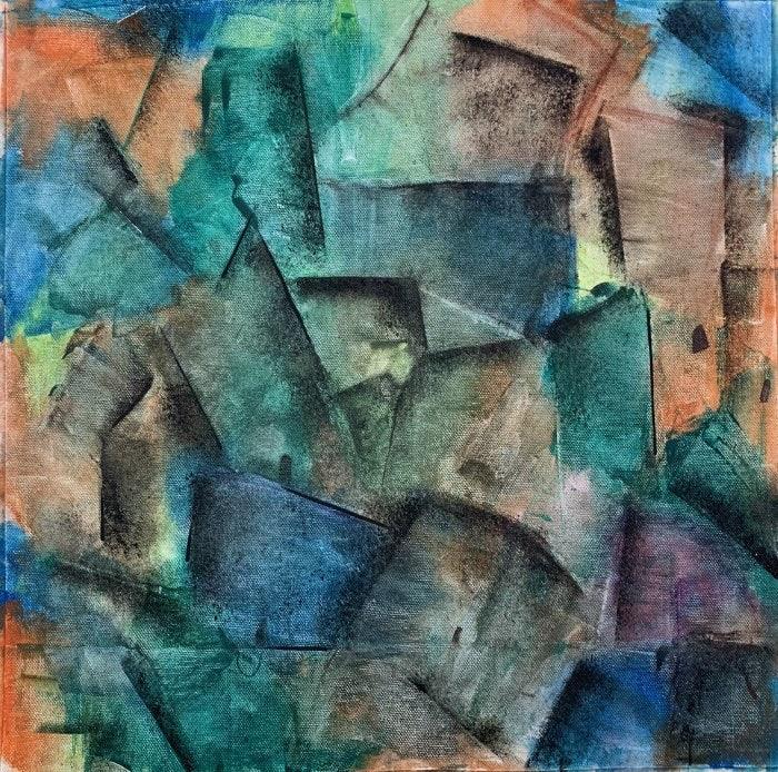 Cityscape acrylic painting titled 'Cityscape', 16x16 inches, by artist Amit Pithadia on Canvas