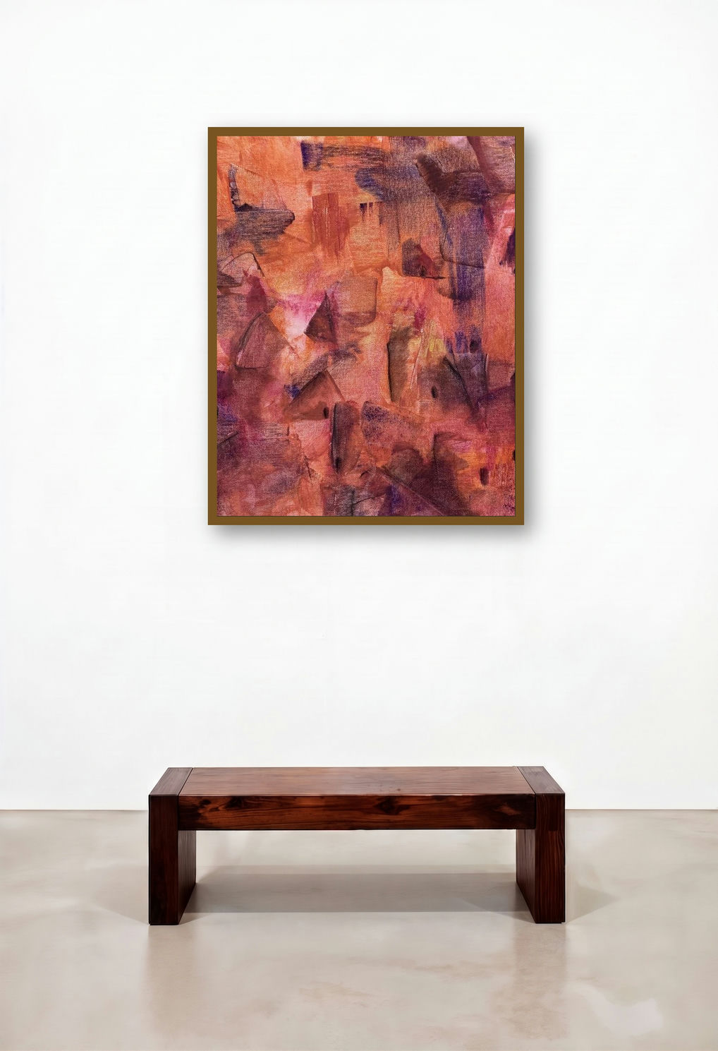 Cityscape (The Heart of the City) by artist Amit Pithadia displayed in a Art Deco Hallway