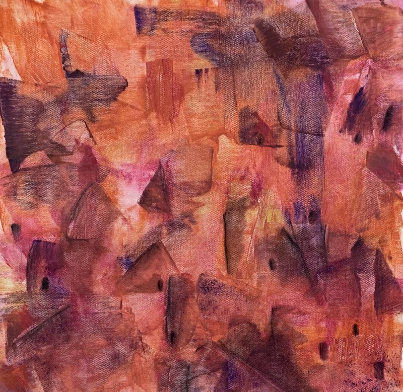 Cityscape acrylic painting titled 'Cityscape', 16x16 inches, by artist Amit Pithadia on Canvas