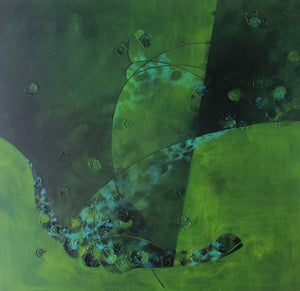 Abstract acrylic painting titled 'Colours of life 2', 36x36 inches, by artist Asif Shaikh on Canvas