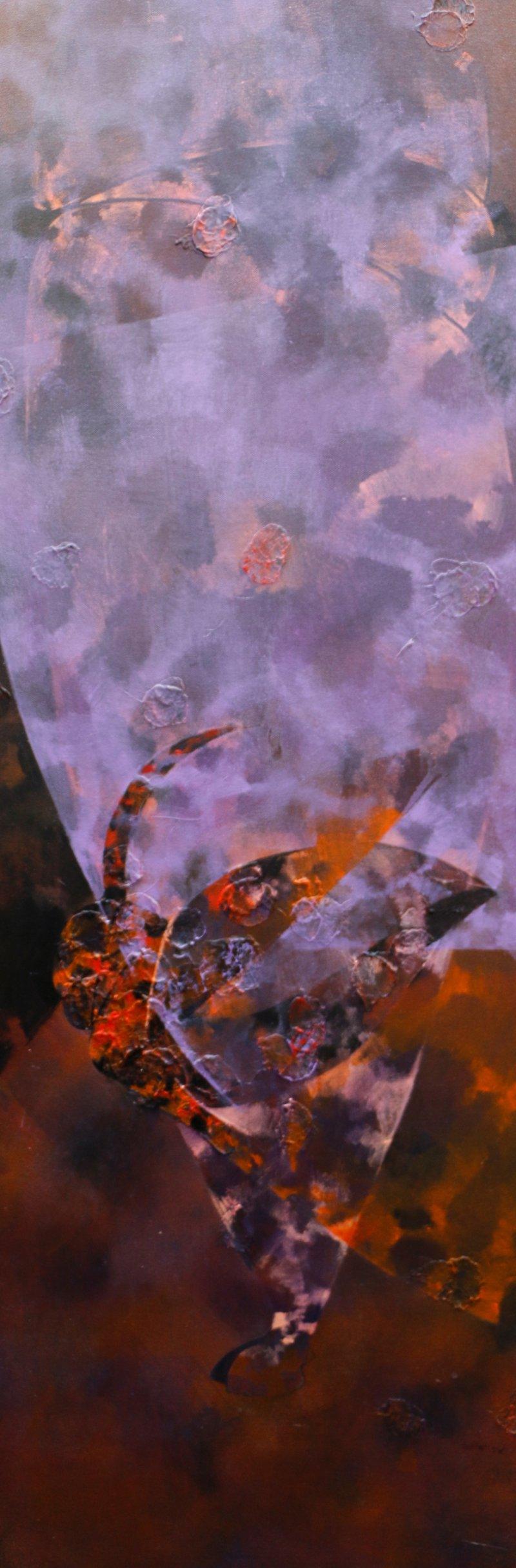 Abstract acrylic painting titled 'Colours of life 4', 4848x18 inches, by artist Asif Shaikh on Canvas