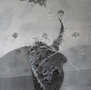 Abstract acrylic painting titled 'Colours of life', 24x24 inches, by artist Asif Shaikh on canvas