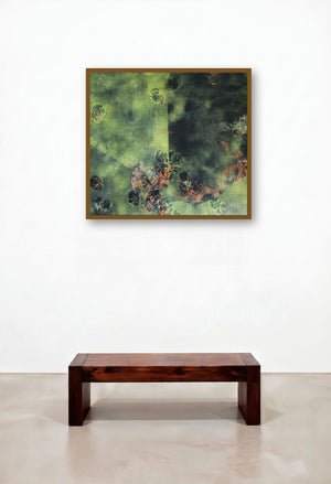 Colours Of Life (Whispers of the Verdant) by artist Asif Sharief Shaikh displayed in a Japandi Hotel Suite