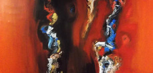 Composition (Emergent Forms) by Deepak Guddadakeri, Original Acrylic Abstract Painting on Canvas, Medium Horizontal Wall Art