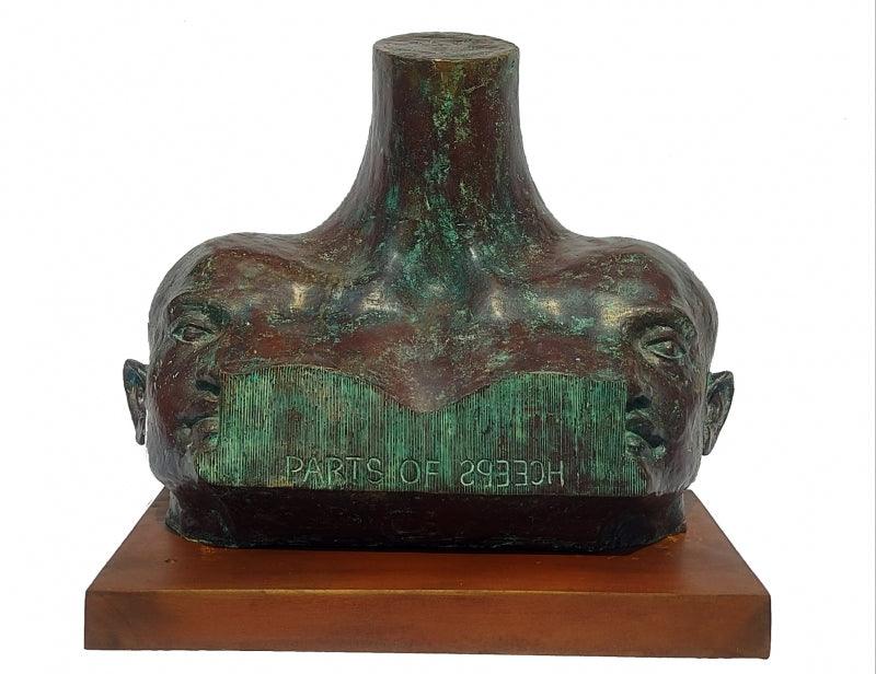 Figurative sculpture titled 'Composition', 16x18x10 inches, by artist Rakesh Sadhak on Metal, Wood