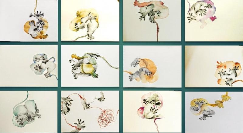 contemporary mixed media painting titled 'Connection', 6x8 inches, by artist Rasana Bhardwaj on Acid Free Paper