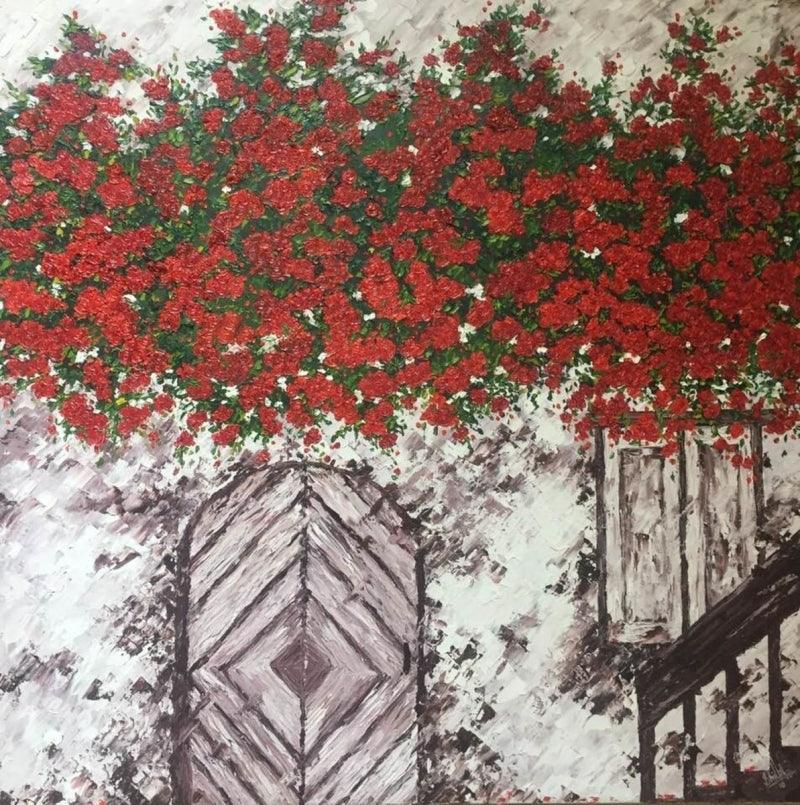 Nature oil painting titled 'Contentment', 30x30 inches, by artist Shilpi Singh Patel on Canvas