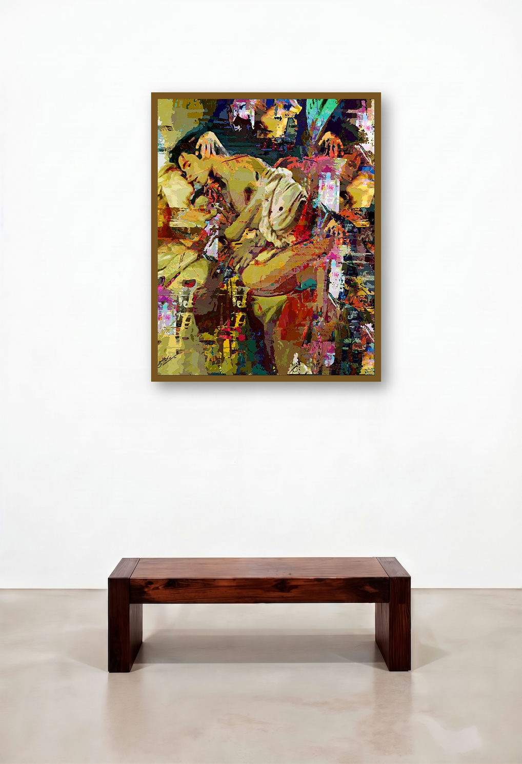 Courtship (Intimacy in Chaos) by artist Anil Kumar displayed in a Classic Study