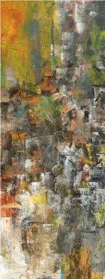 Distant View by M Singh, Original Acrylic Abstract Painting on Canvas, Large Vertical Wall Art