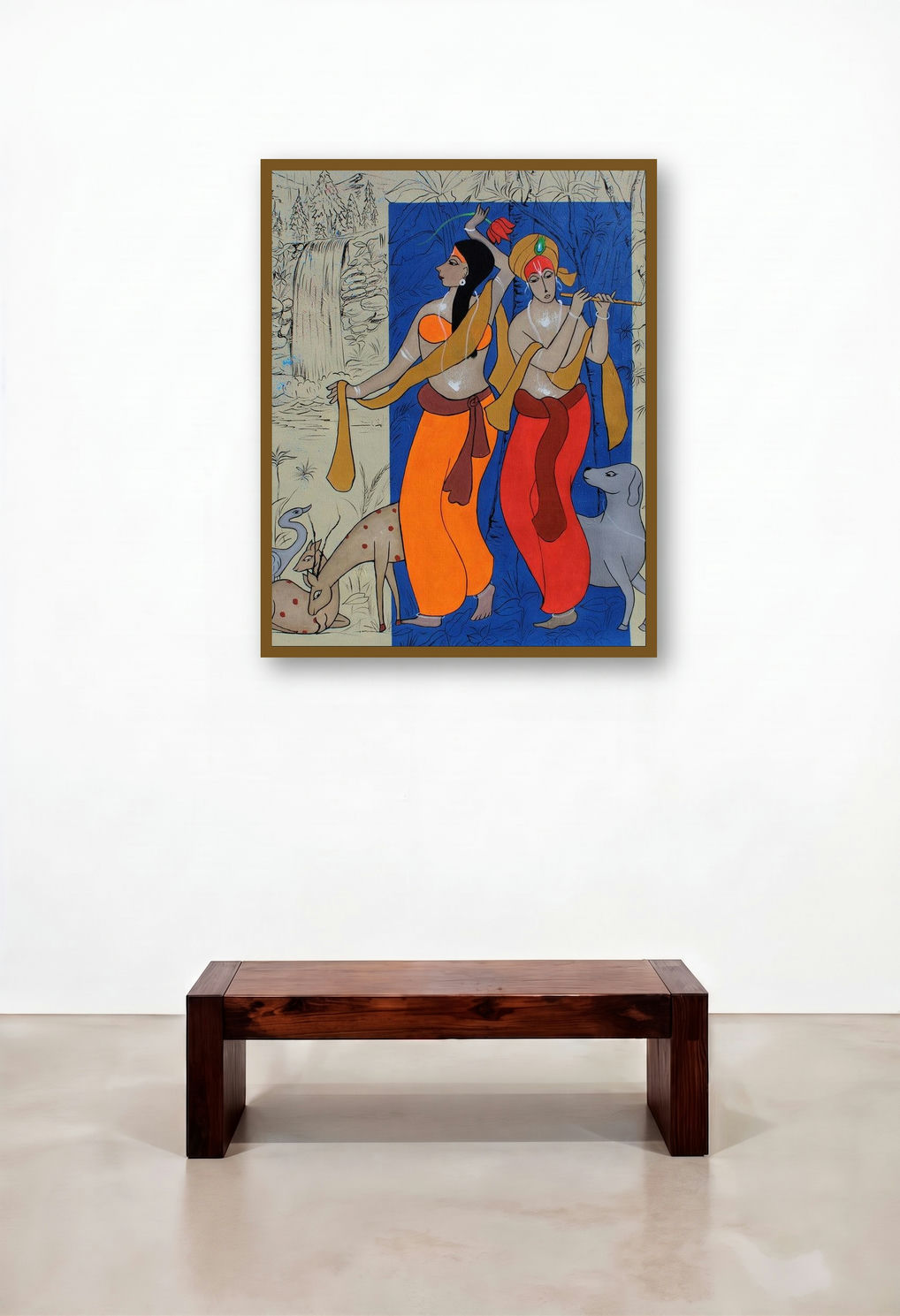 Divine Couple (Divine Love) by artist Chetan Katigar displayed in a Contemporary Luxury Reception Area