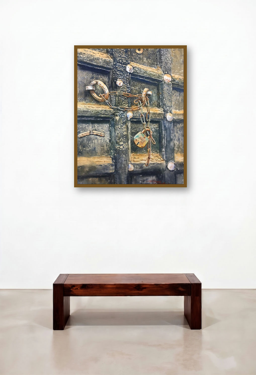 Door (Secured Past) by artist Nishikant Palande displayed in a Designer Executive Office