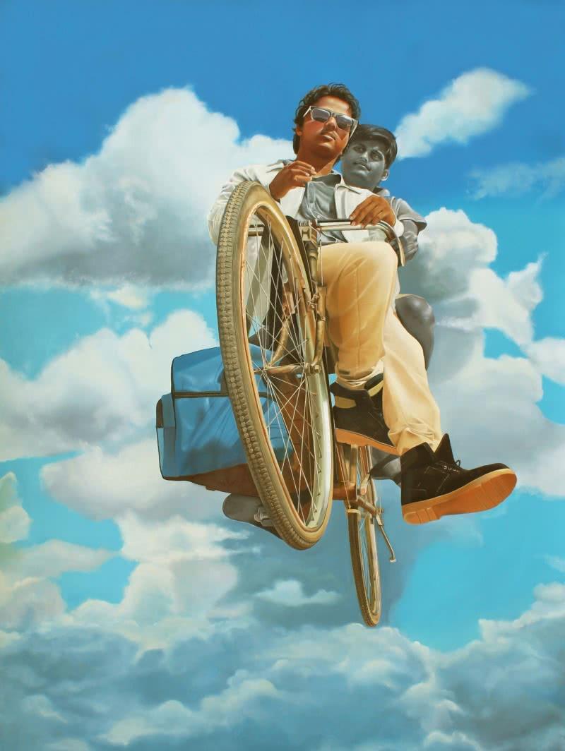 contemporary oil painting titled 'Dream', 60x84 inches, by artist Subhendu Mishra on Canvas