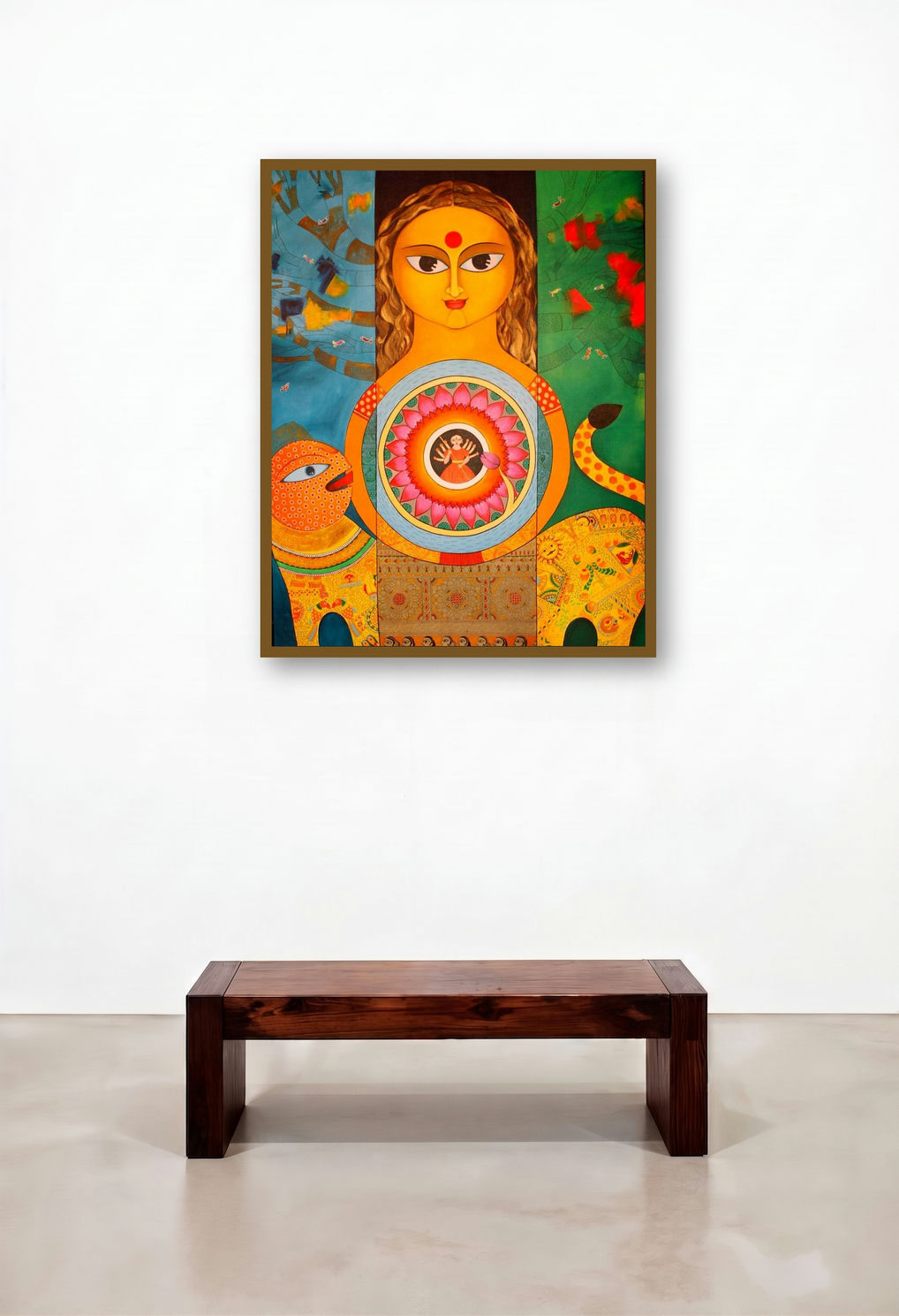 Durga (Durga displayed in a Minimalist Library