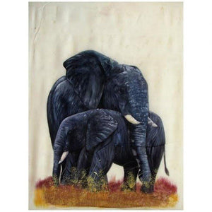 Animals watercolor painting titled 'ELEPHANT', 24x18 inches, by artist Indian Miniture on paper