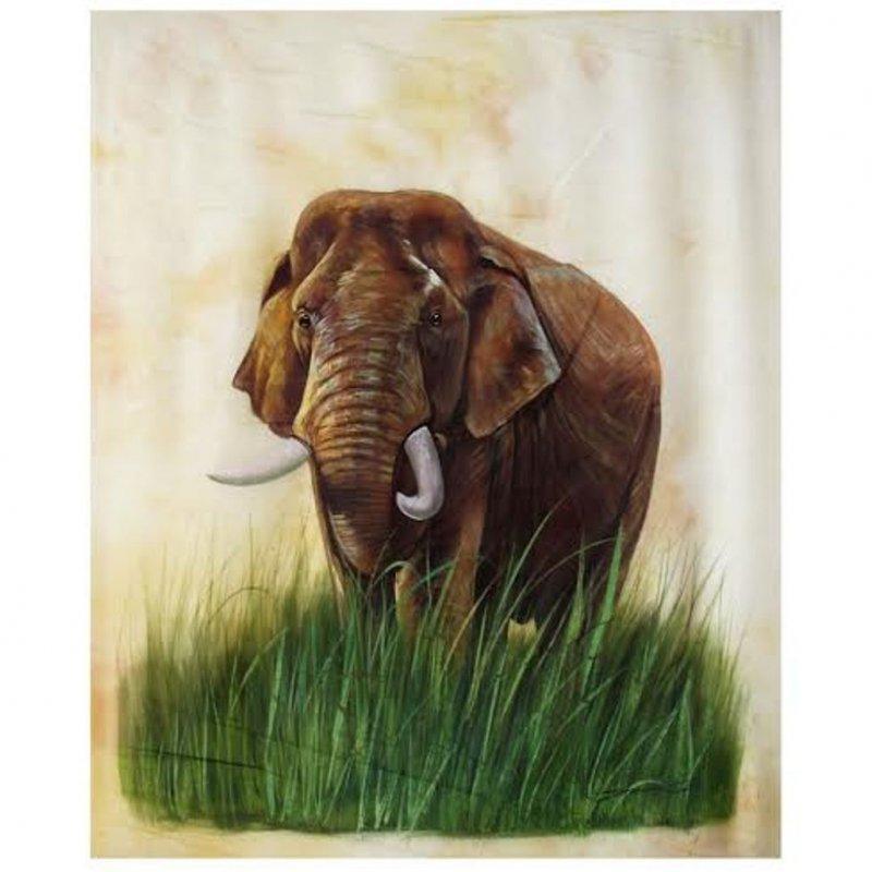 Animals watercolor painting titled 'ELEPHANT', 24x18 inches, by artist Indian Miniture on paper