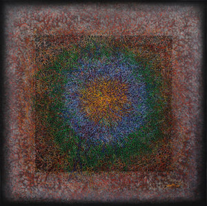 contemporary acrylic painting titled 'Enlightenment', 36x36 inches, by artist Anil K Vishwa on Canvas