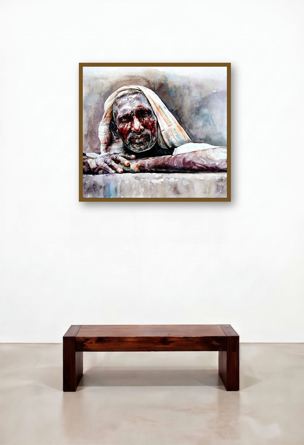 Expectation (Lines of Time) by artist Srv Artist displayed in a Contemporary Luxury Penthouse