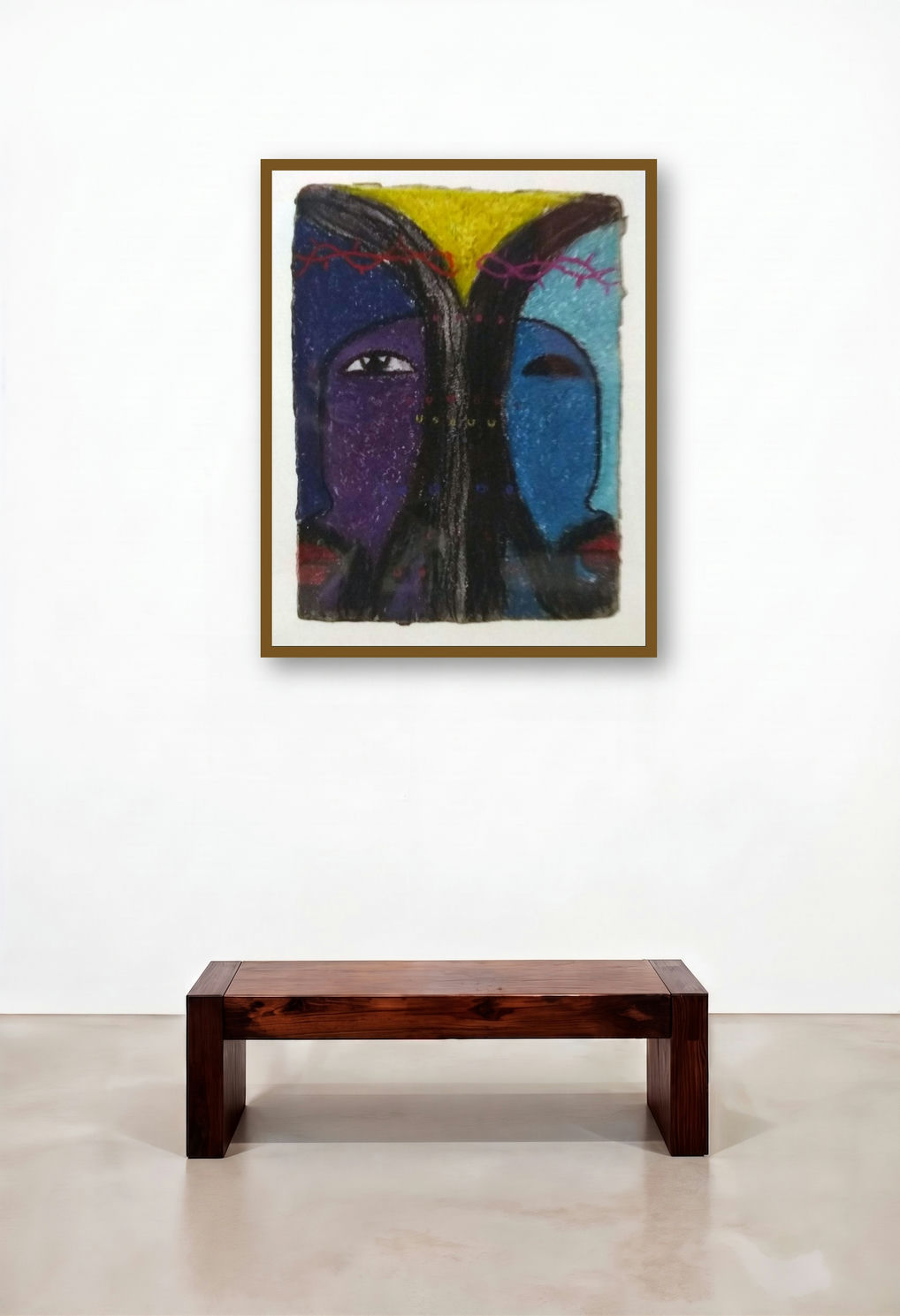 Expression (The Divided Self) by artist Charlee Correia displayed in a Elegant Hotel Suite