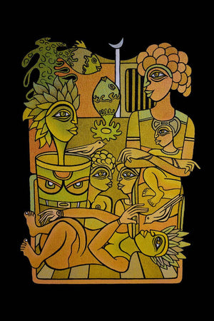 Figurative acrylic painting titled 'Fantasy 3', 45x30 inches, by artist Arvind Sharma on Canvas