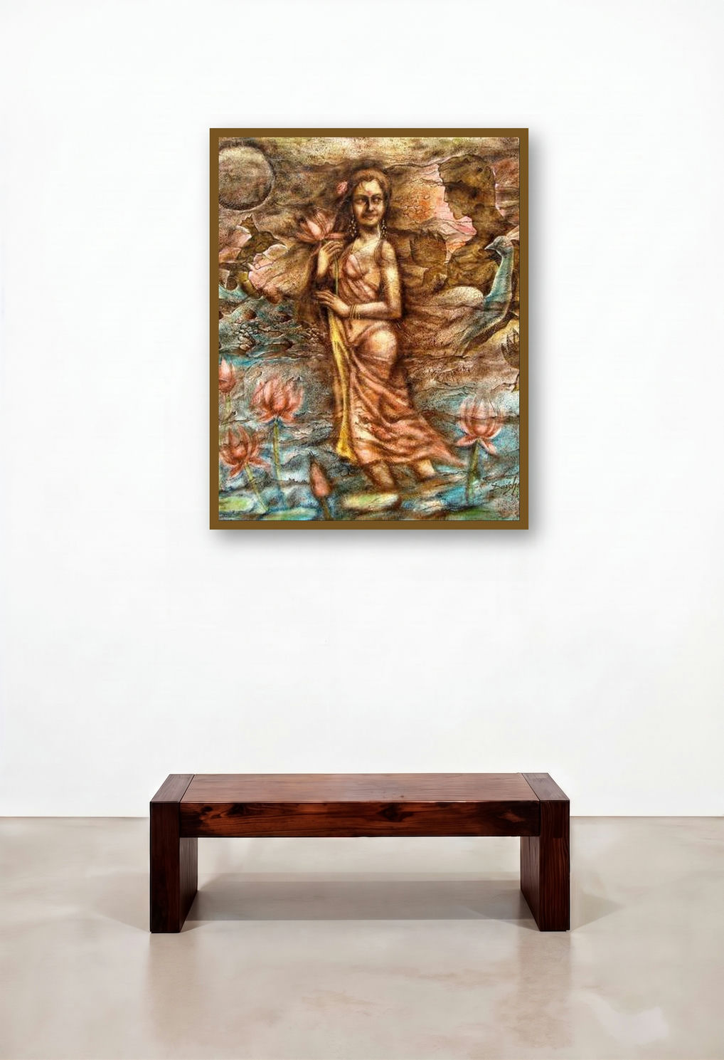 Fantasy by artist Darshan Sharma displayed in a Scandinavian Study