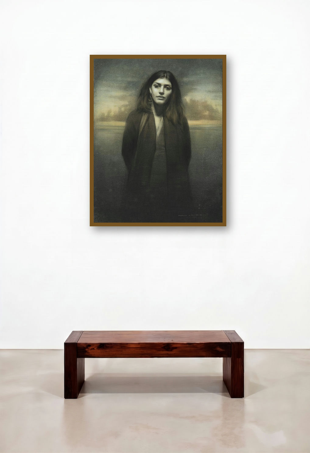 Feeling by artist Vaibhav Naik displayed in a Art Deco Living Room