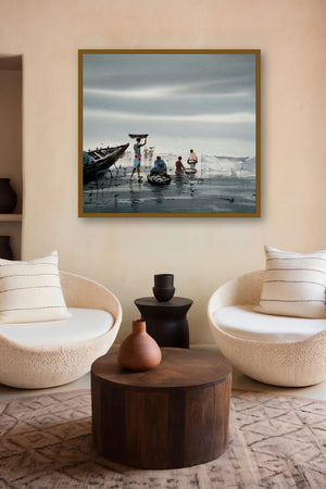 Fishing (Symphony of the Sea) by artist Jiaur Rahman displayed in a Modern gallery