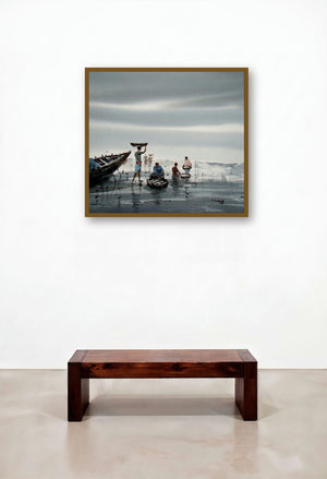 Fishing (Symphony of the Sea) by artist Jiaur Rahman displayed in a Designer Study