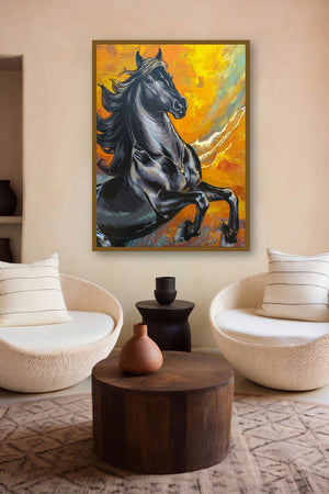 Horse 02 (Midnight Charge) by artist Deven Ramesh Bhosale displayed in a Designer gallery