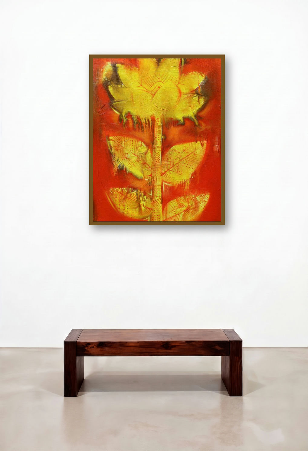 Flower (Bloom) by artist Balaji Ubale displayed in a Transitional Bedroom