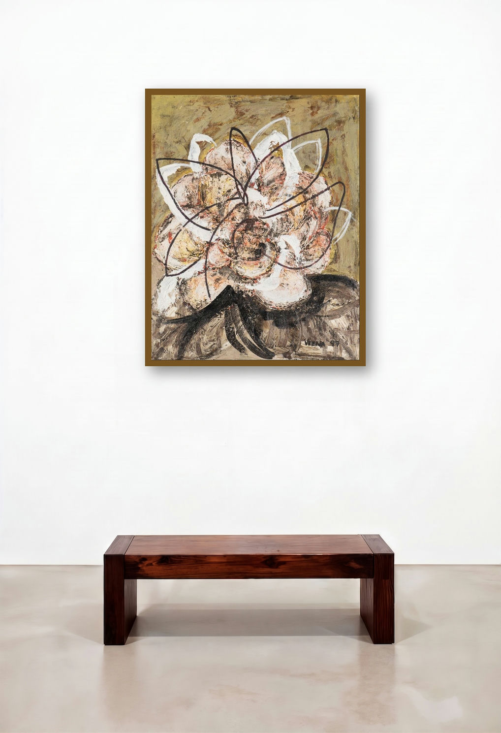 Flower Study 4 by artist Veena Advani displayed in a Classic Hallway
