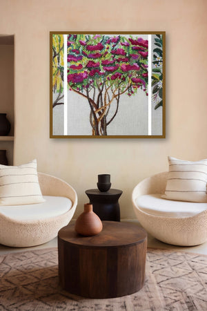 Flowers (Triptych of Trees) by artist Shatabdi Roy displayed in a Contemporary gallery