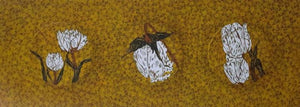 Nature acrylic pen painting titled 'Flowers', 18x48 inches, by artist Rama Krishna V on Canvas Board