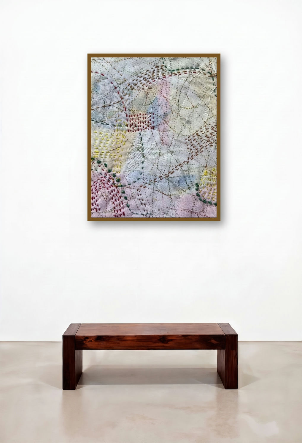 Forestis Silvia 1 (A Tapestry of Threads) by artist Bharti Dixit displayed in a Coastal Reception Area