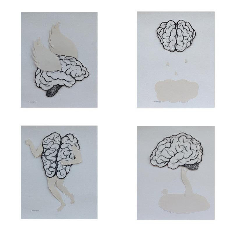 contemporary charcoal drawing titled 'Freedom 1', 15x13 inches, by artist Laxman Ahire on Paper