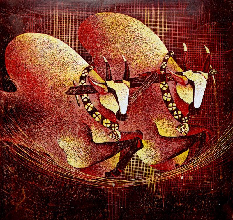 Animals printmaking titled 'Freedom 2', 20x20 inches, by artist Shankar Zunjarrao on Paper